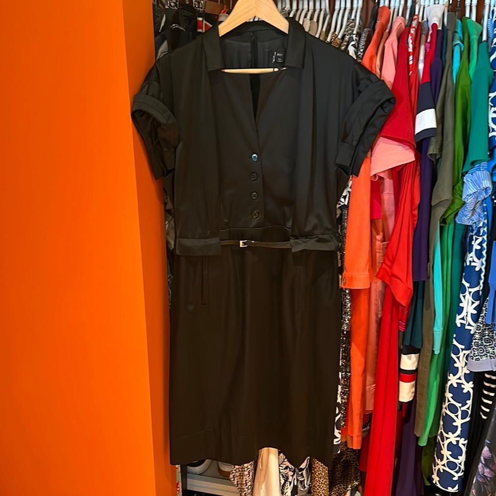 Hugo Boss Black Satin Dress.  Size 14 US.